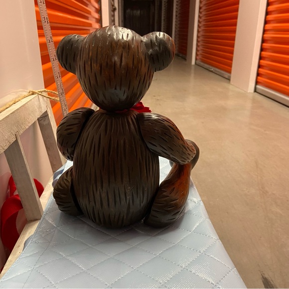 Vintage Solid Wood Jointed Teddy Bear Movable Arms Legs and Head Rare Christmas - Picture 6 of 13